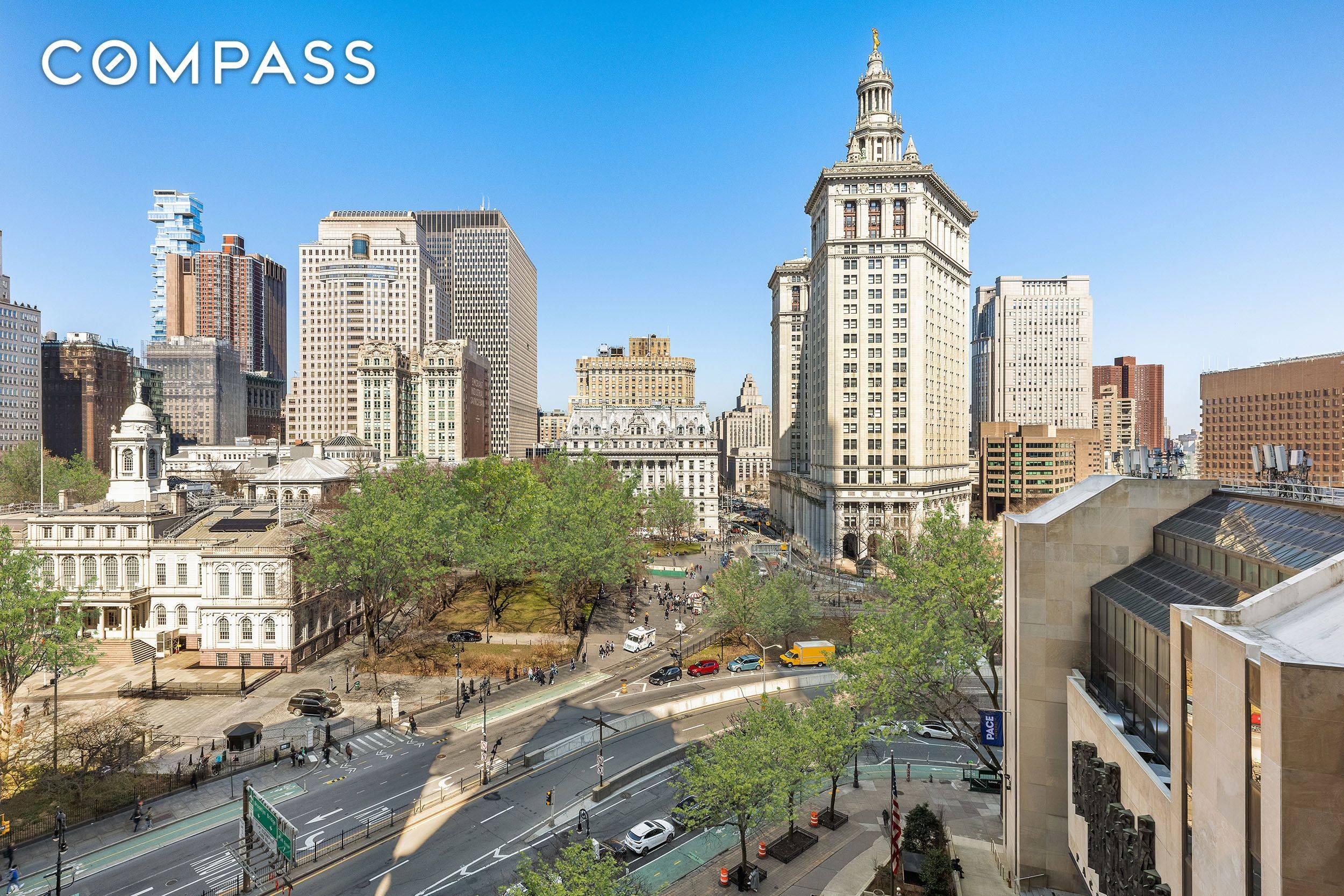 Investors only... Stunning City Hall Park views are one of the unique features of this wonderful corner one bedroom condo at 150 Nassau Street.