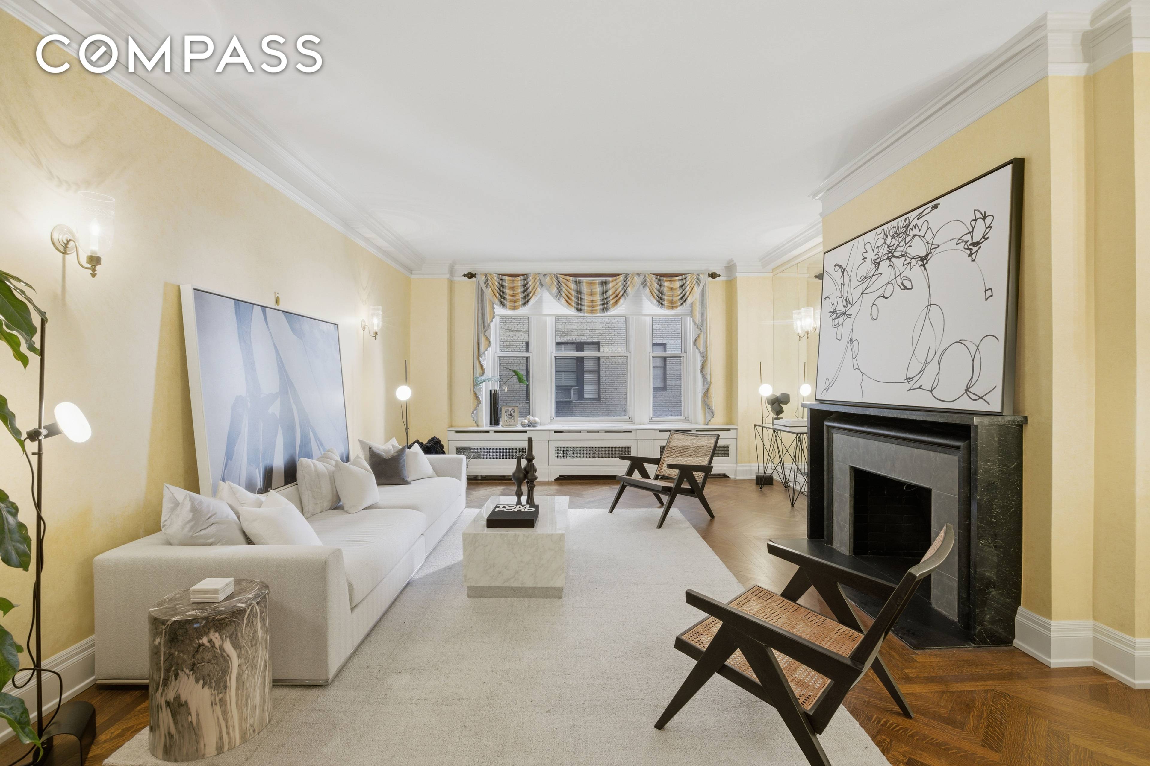 An exceptionally elegant Park Avenue two bedroom, two bathroom residence in a distinguished prewar cooperative designed by Emery Roth.