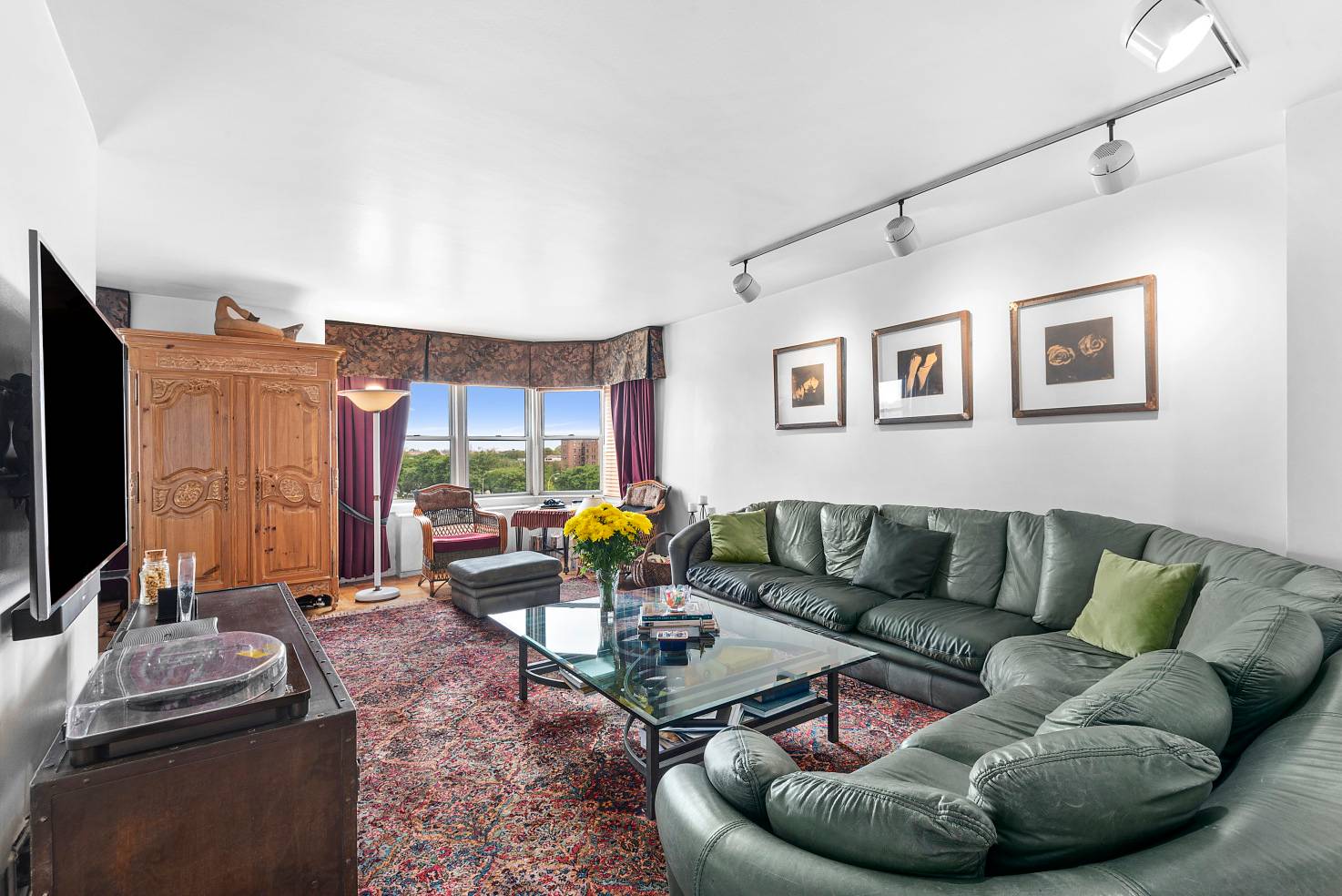 From the moment you enter this serene, light filled home you are immediately drawn to the wide open skies and panoramic lower Manhattan views visible from every window.