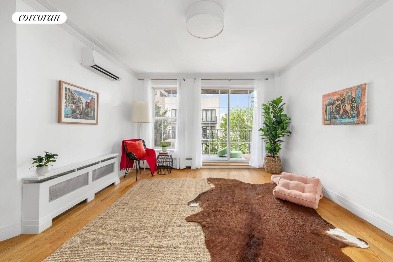 Sweet and bright 1 bedroom condo with stunning private outdoor space is idyllically located on a tree lined block in the heart of Greenpoint.