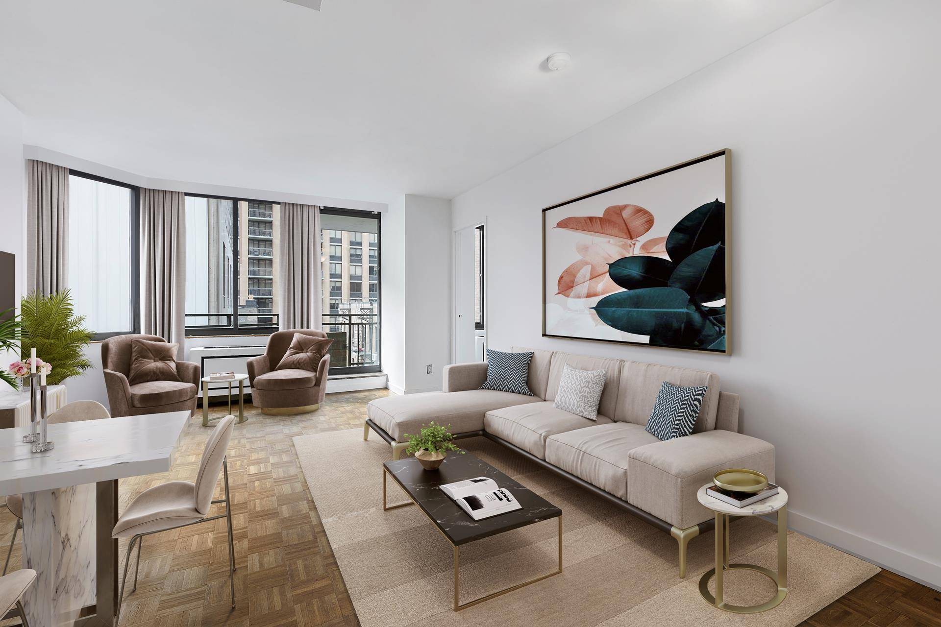 Large one bedroom condominium with twenty four doorman in the heart of the Upper West Side.