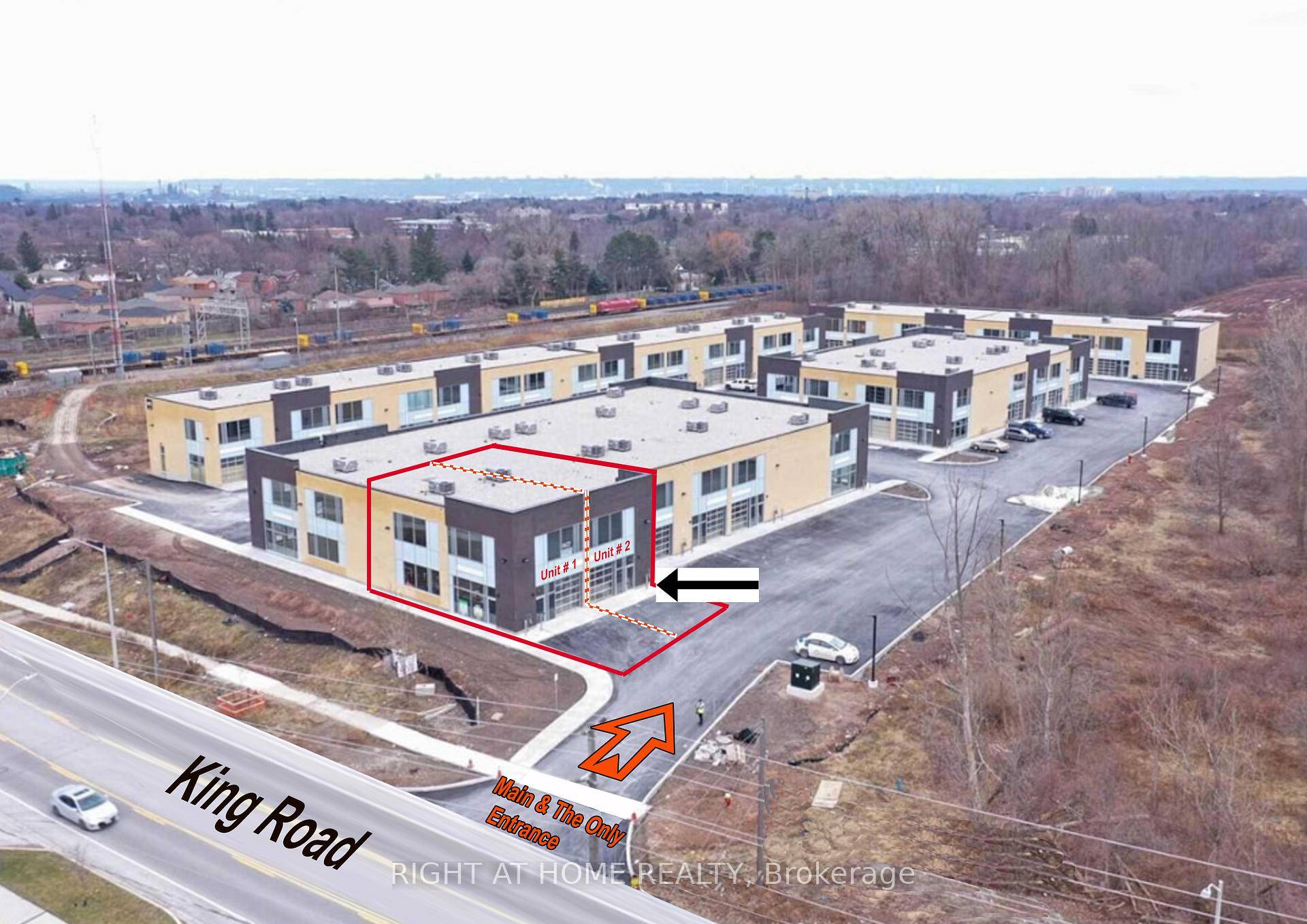 Location Location Location, corner units located on a main street, at the main and only entrance of acommercial Industrial condominium located in a prime location near the BURLINGTON IKEA.