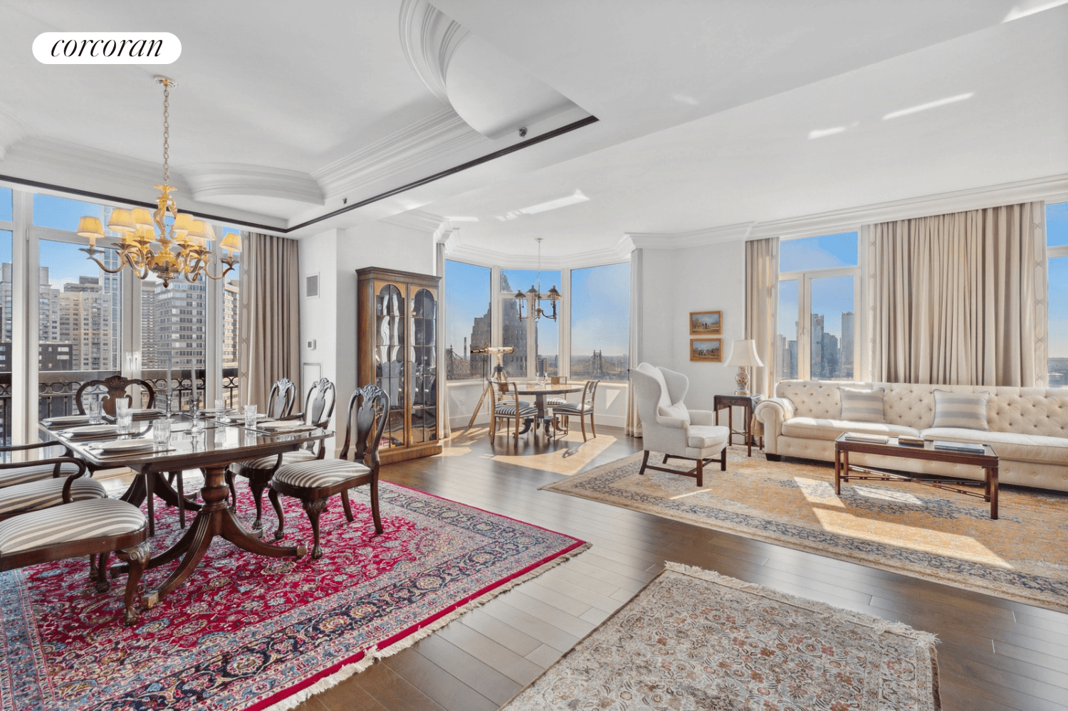 Flawless ! Comprising the entire half of the 25th floor, this enviable 3 bedroom 3.