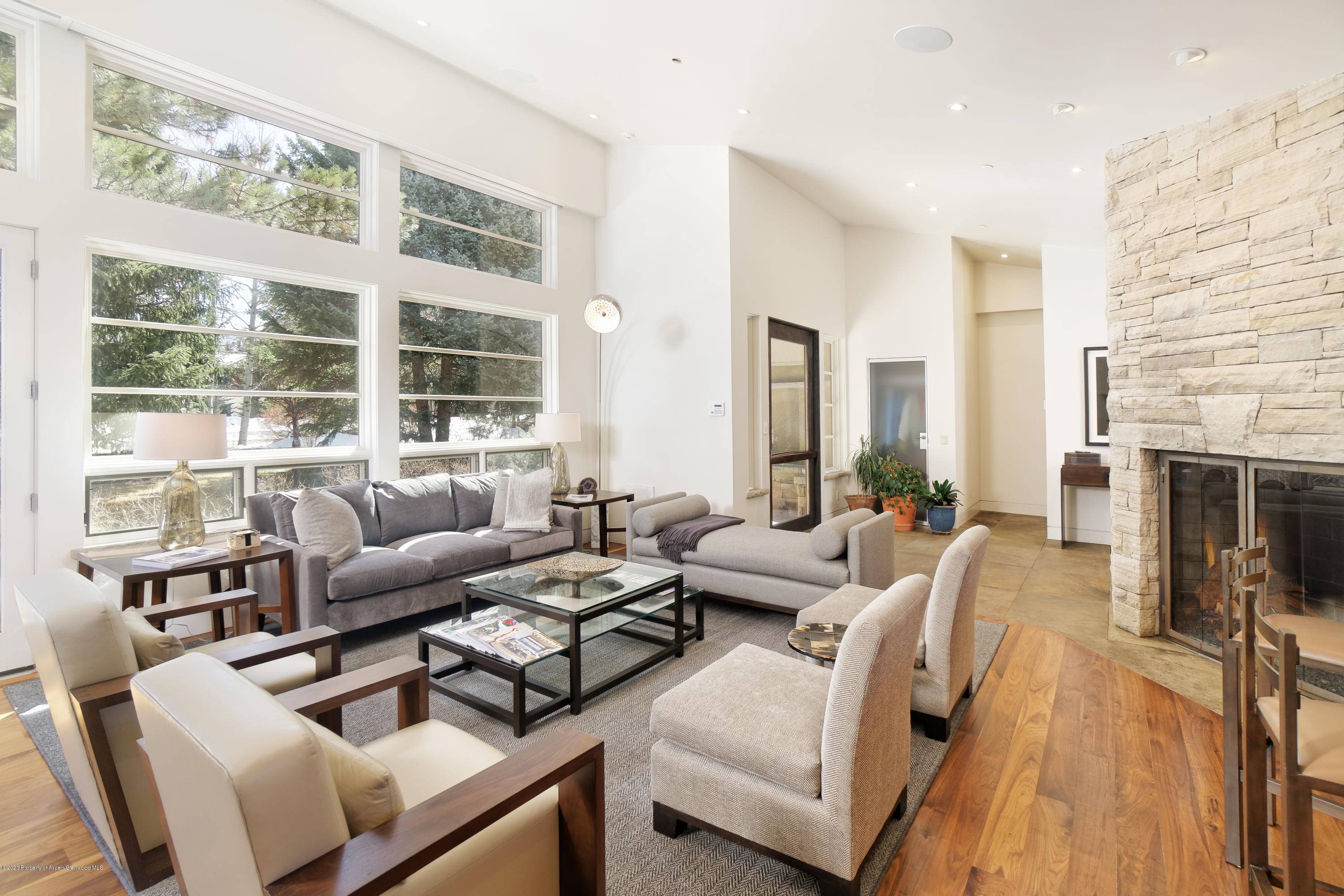 A Spectacular contemporary home, located above Maroon Creek in the Pyramid View Sub Division on private Southwest facing lot.