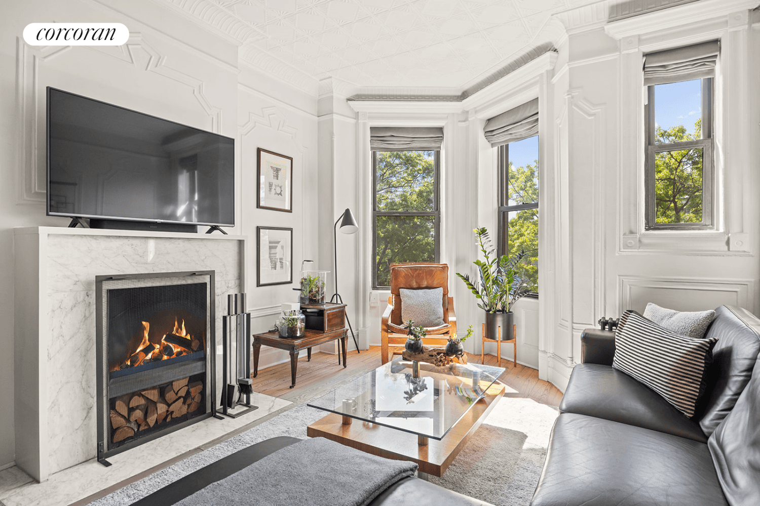 In the heart of Park Slope, ONE BLOCK from Prospect Park, with its own ROOF DECK, a working WOODBURNING FIREPLACE and a renovated kitchen and bath, this airy two bedroom, ...