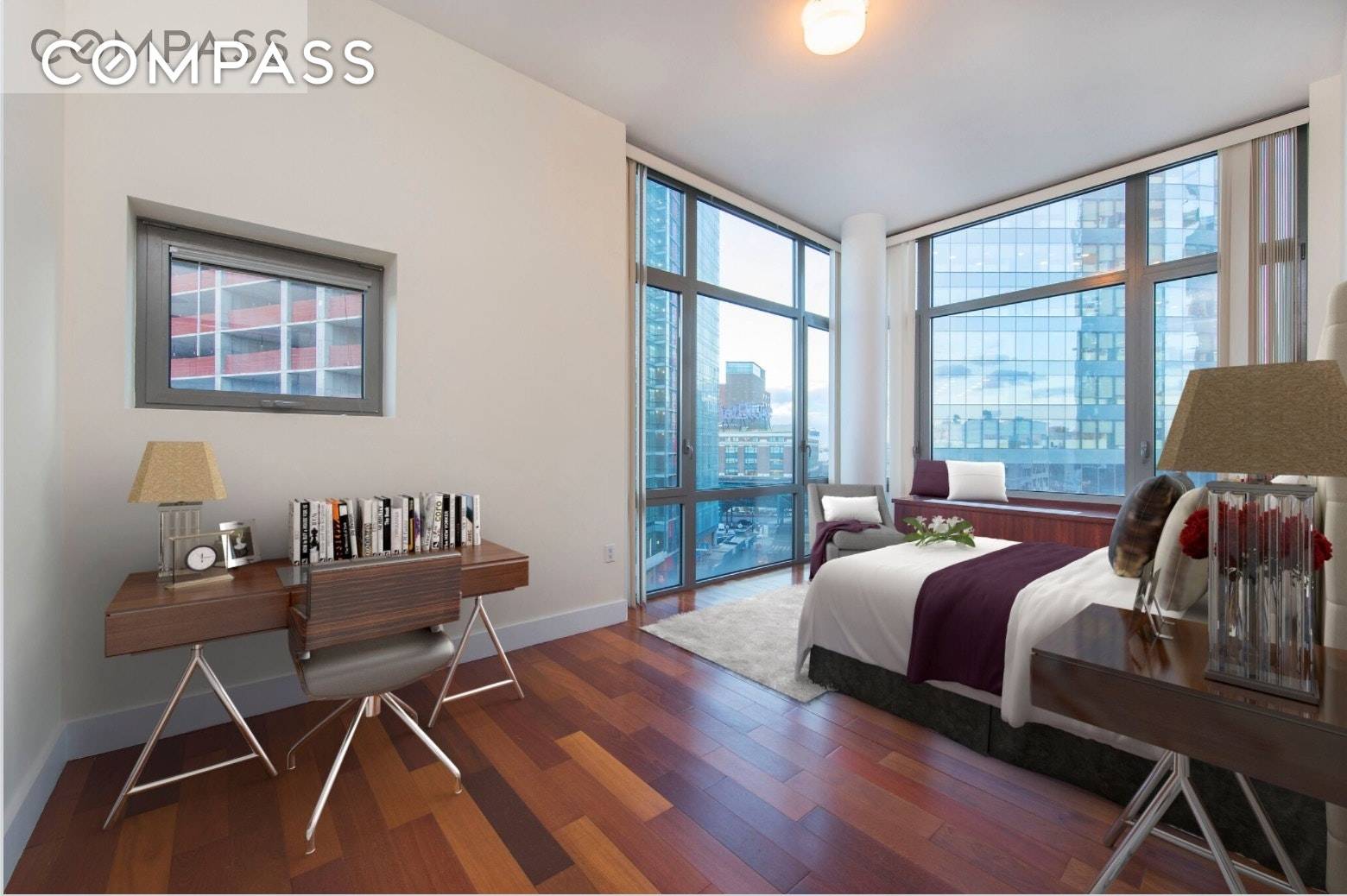 Sponsor Unit No Condo or move in fees Beautiful 1, 285 SQF, 2 bedroom with huge living dining area, 2 full baths in Long Island City.