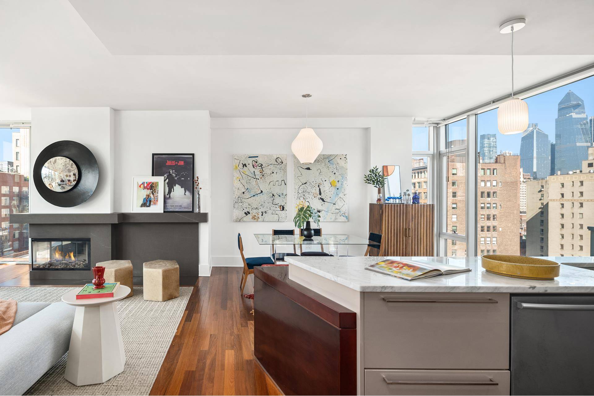 A beautiful top floor residence available for the first time as a resale in New York City located in a prime Chelsea location in a downtown condominium, doorman building.