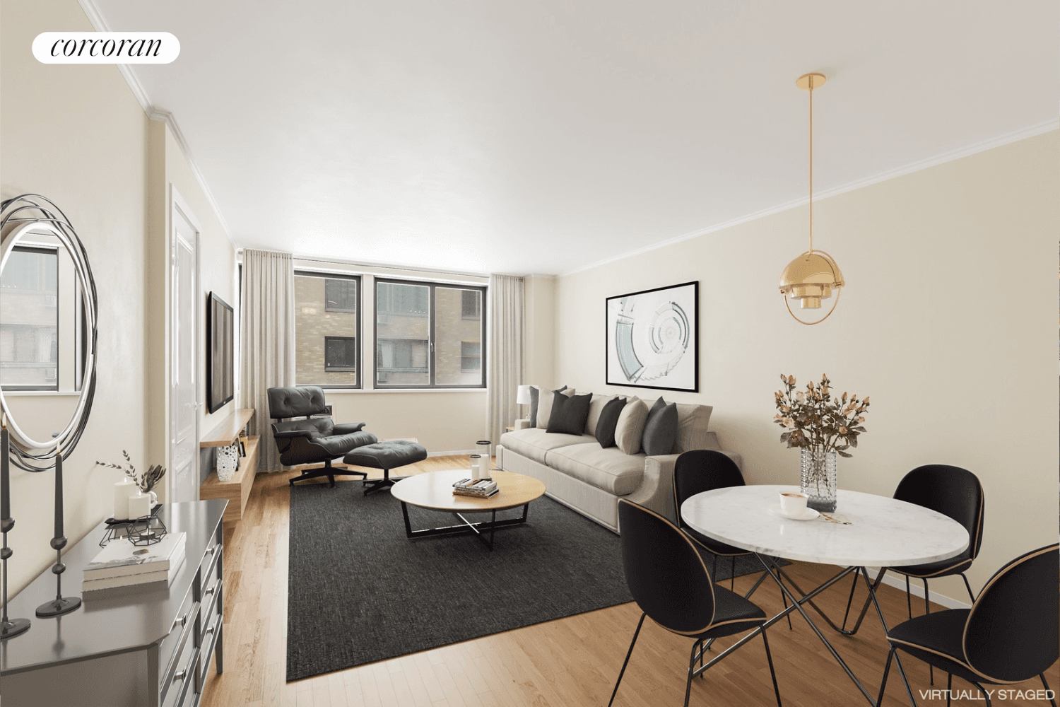 This was once an enormous alcove studio but, has been beautifully converted into a comfortable and functional one bedroom home.