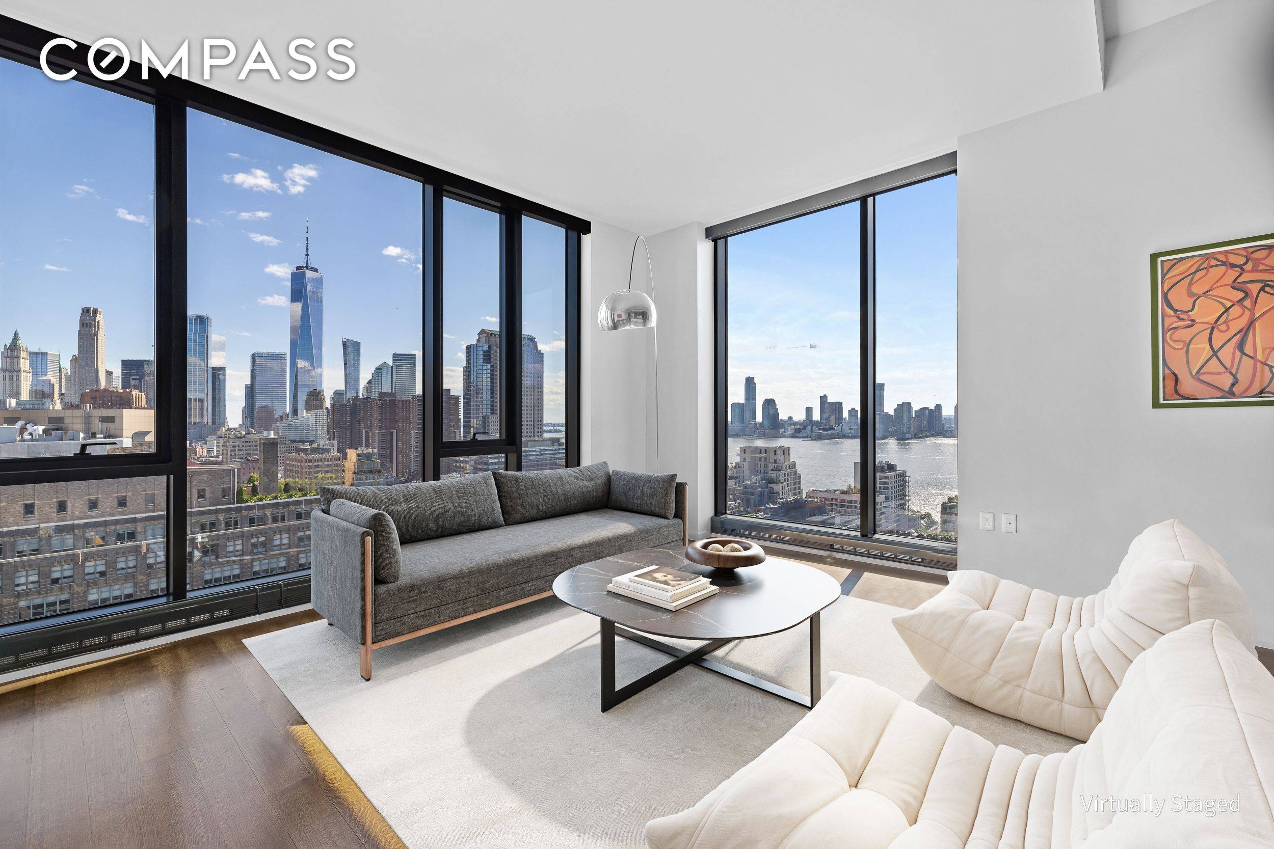 Perched on a high floor, residence 23A at 570 Broome spans 1, 248 square feet with 2 bedrooms and 2.