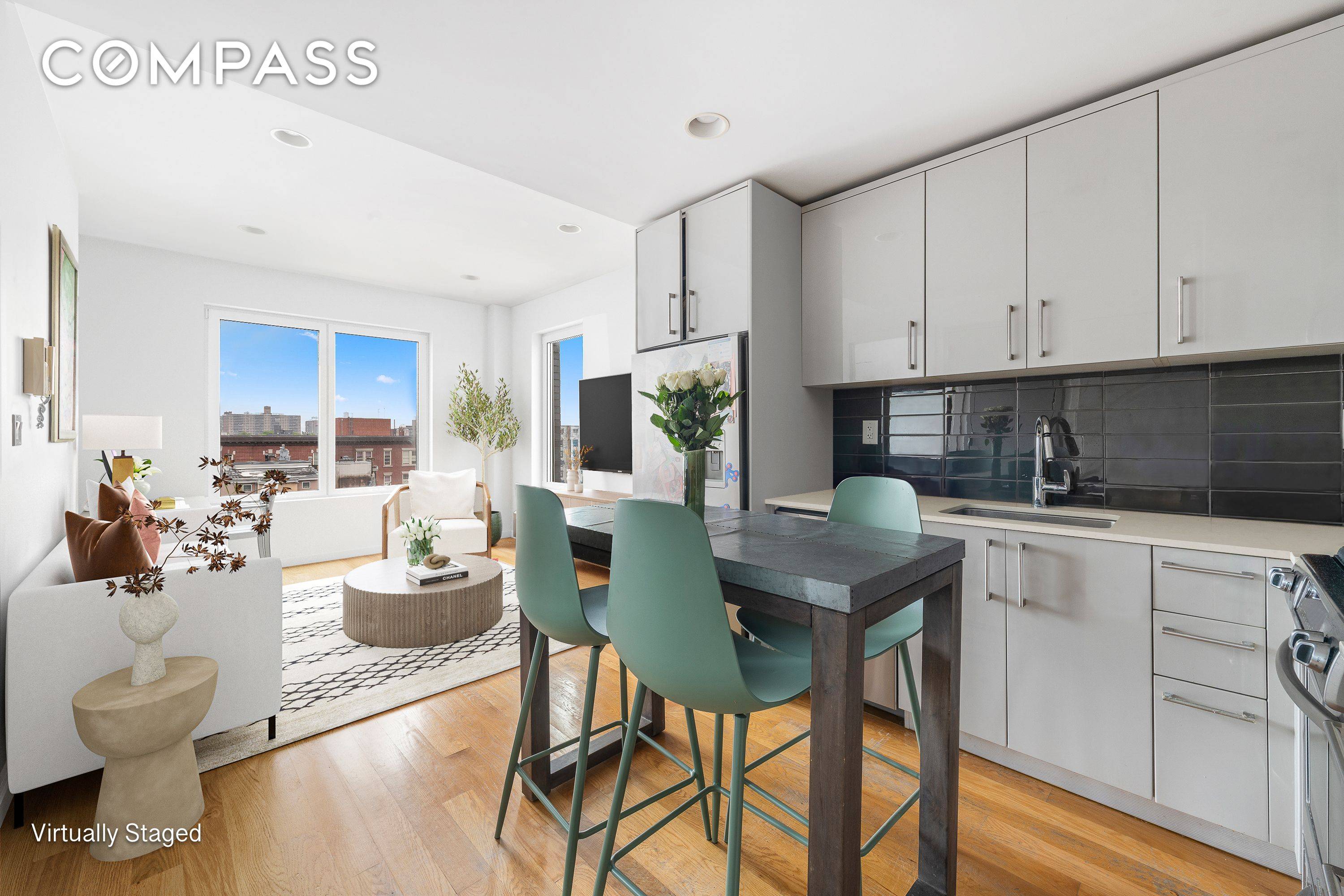 Bright, Modern 1 Bedroom with Sweeping Skyline Views amp ; Optional Parking Opportunity Welcome to Residence 7B at 139 Skillman Avenue a sun drenched one bedroom condo in a boutique ...