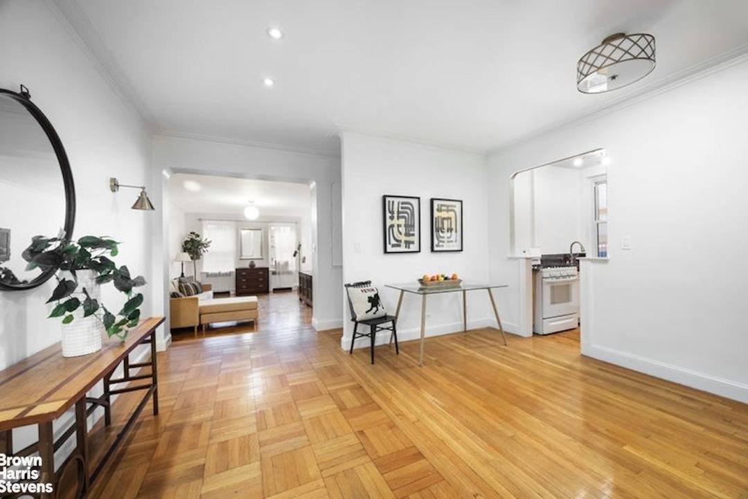 Sensational layout with endless possibilities in a gorgeous pre war one bedroom apartment.
