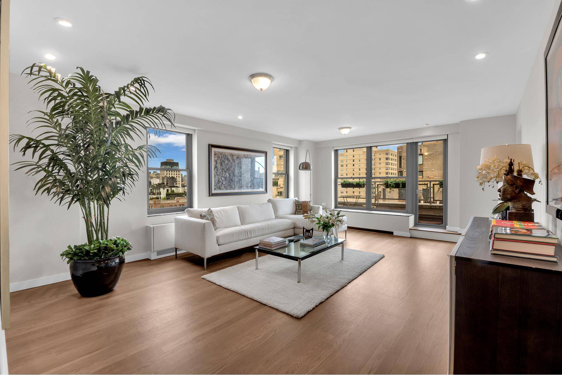 Stunning Greenwich Village two bedroom, two bathroom residence with a private terrace available at 2 Fifth Avenue.