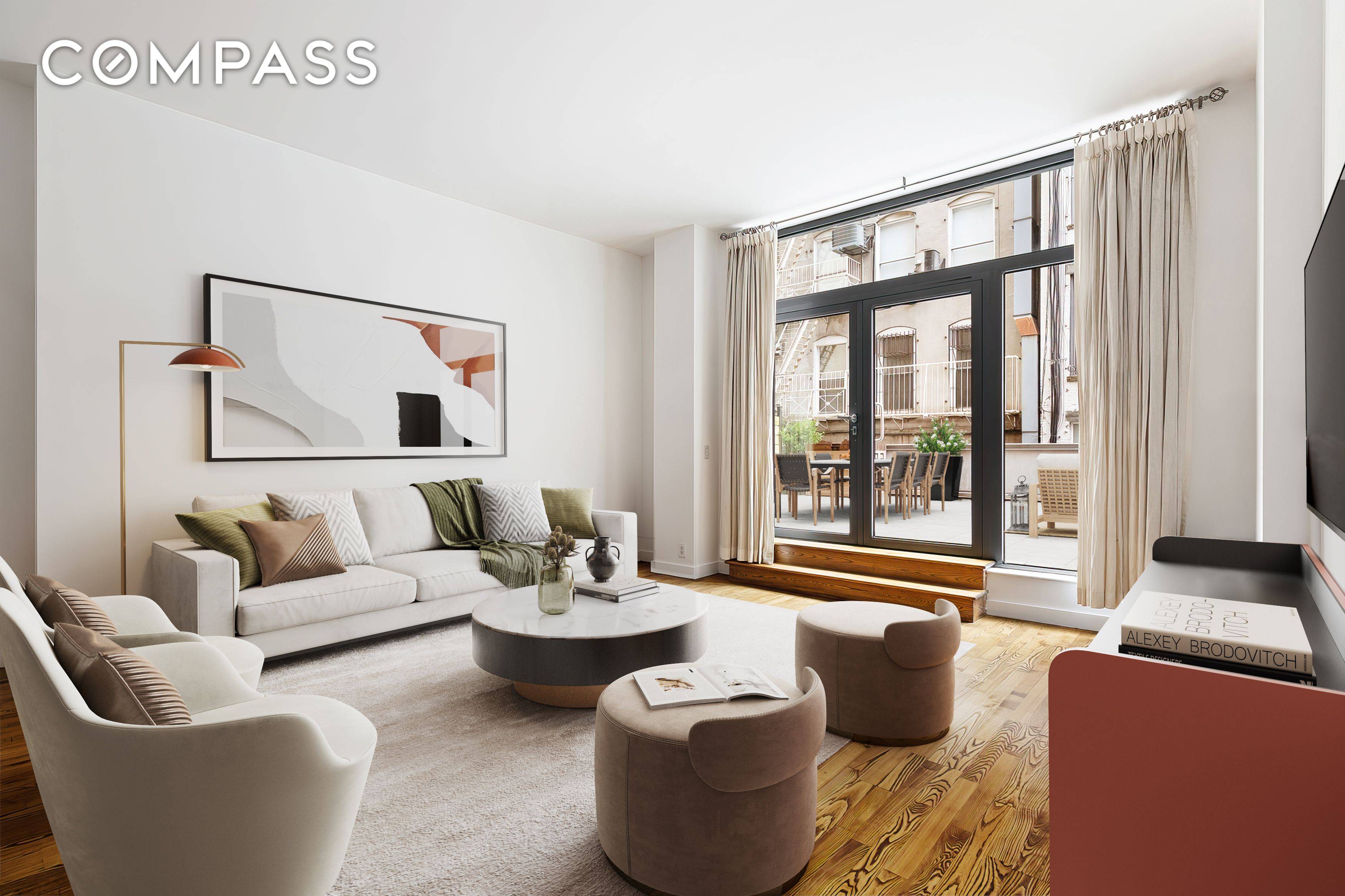 With a split two bedroom layout and an enormous, 1, 016 square foot terrace, Residence 2E at 210 Lafayette Street is a unique offering in Soho.