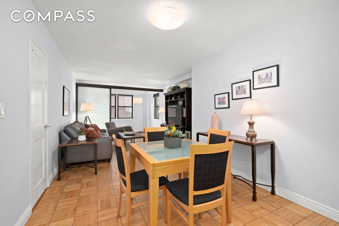Welcome to this expansive one bedroom home with a flexible layout, generous storage and beautiful open sky views that awaits you at Gramercy Park s sought after Quaker Ridge cooperative.