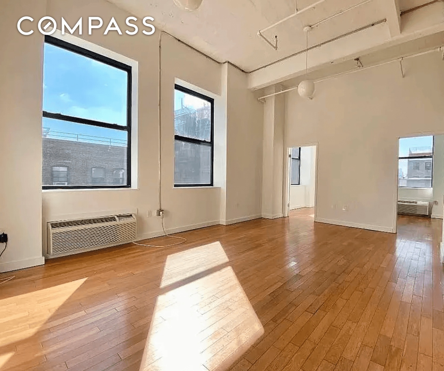 3 Bedroom 1 Bathroom apartment with 14 ceilings, large windows that provide natural light in this airy unit.
