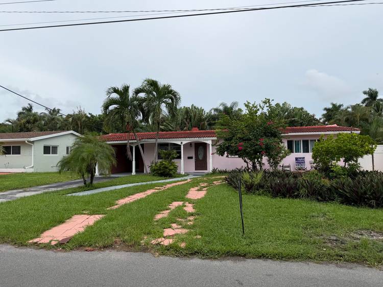 Lease this 3 bedroom, 2 bathroom single family residence in Beachway Estates, Pompano Beach, Tile and Vinyl, additional space could be an office or another room, Porch and backyard, All ...
