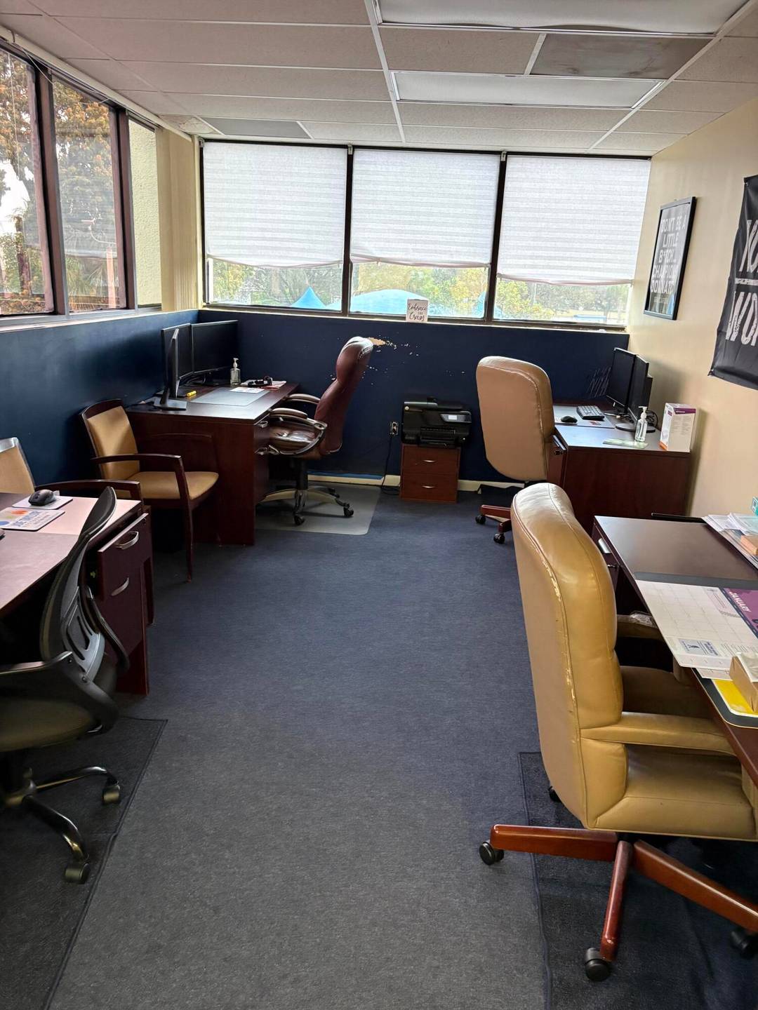 Large office with open floor plan plus 6 private offices.