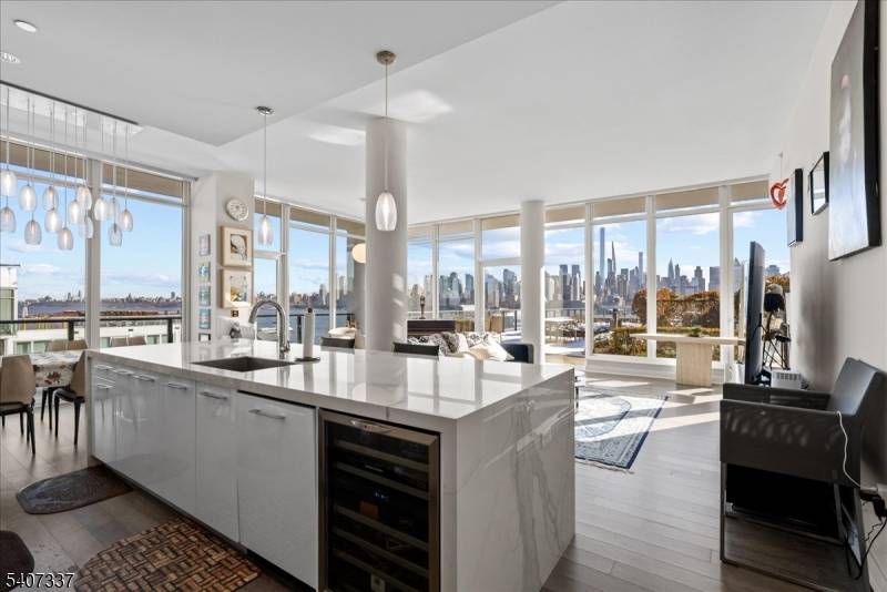 Just one block from the NYC Waterway terminal, this exceptional residence offers a short walk and an effortless commute to Manhattan.