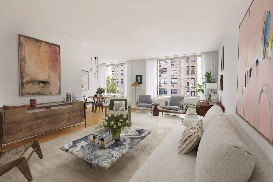 BRIGHT 2 BEDROOM, 2. 5 BATH AT THE KNICKERBOCKER This charming apartment faces north onto bright and treelined 72nd Street, filling the space with cheerful natural light throughout the day.