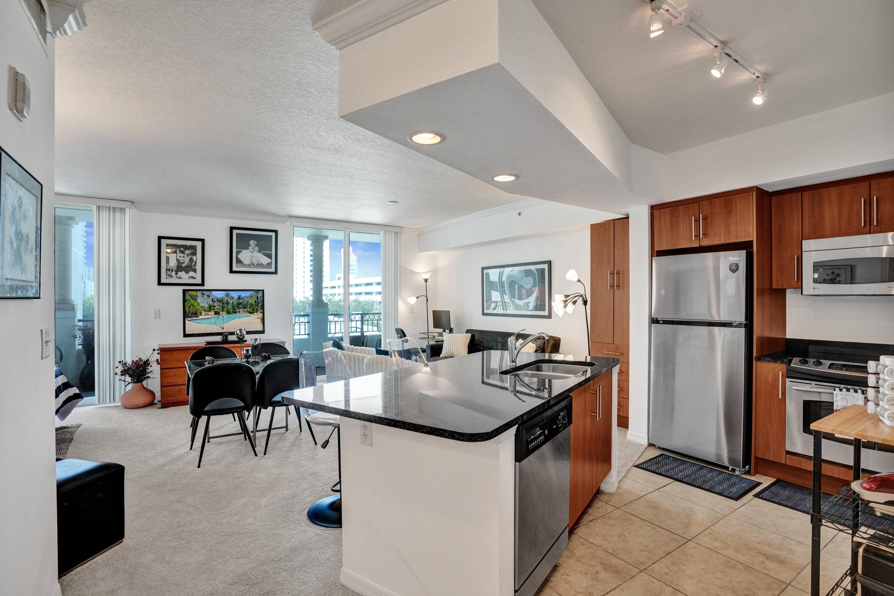 One of a kind Turnkey Fully furnished and move in ready gem with low maintenance fees.