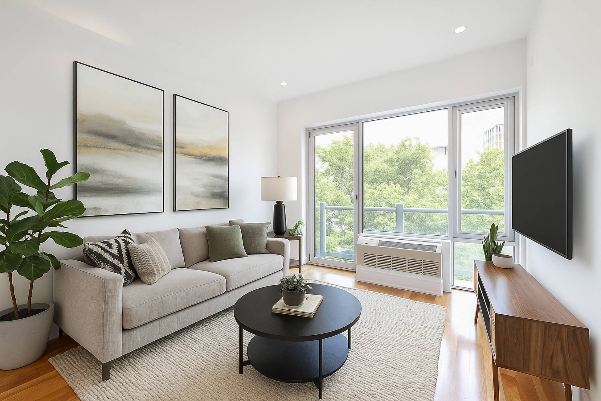This 2 bedroom, 2 bathroom duplex sits on the corner of the top floor ; A 3 floor walkup.