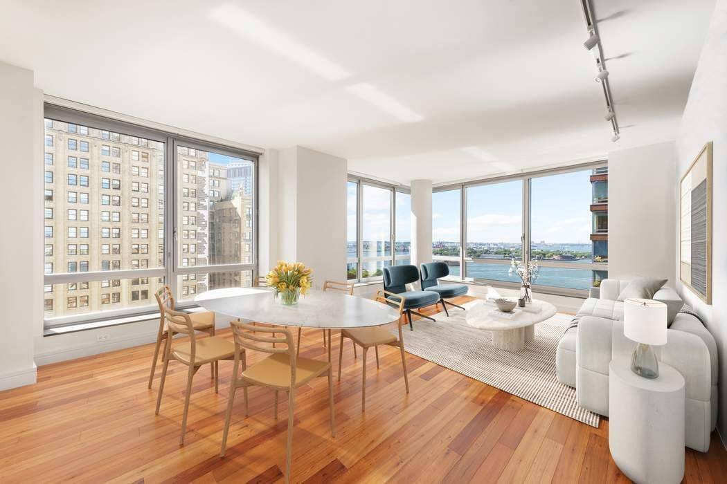 Move right into this oversized two bedroom, two and a half bathroom home in the sky, a spectacular light filled sanctuary with magnificent views of the Hudson River, Governor s ...