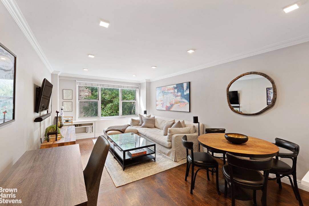 Step into an oversized one bedroom apartment that is flooded with natural light from six large west facing windows, hardwood strip flooring, and FIVE custom closets no stone was left ...