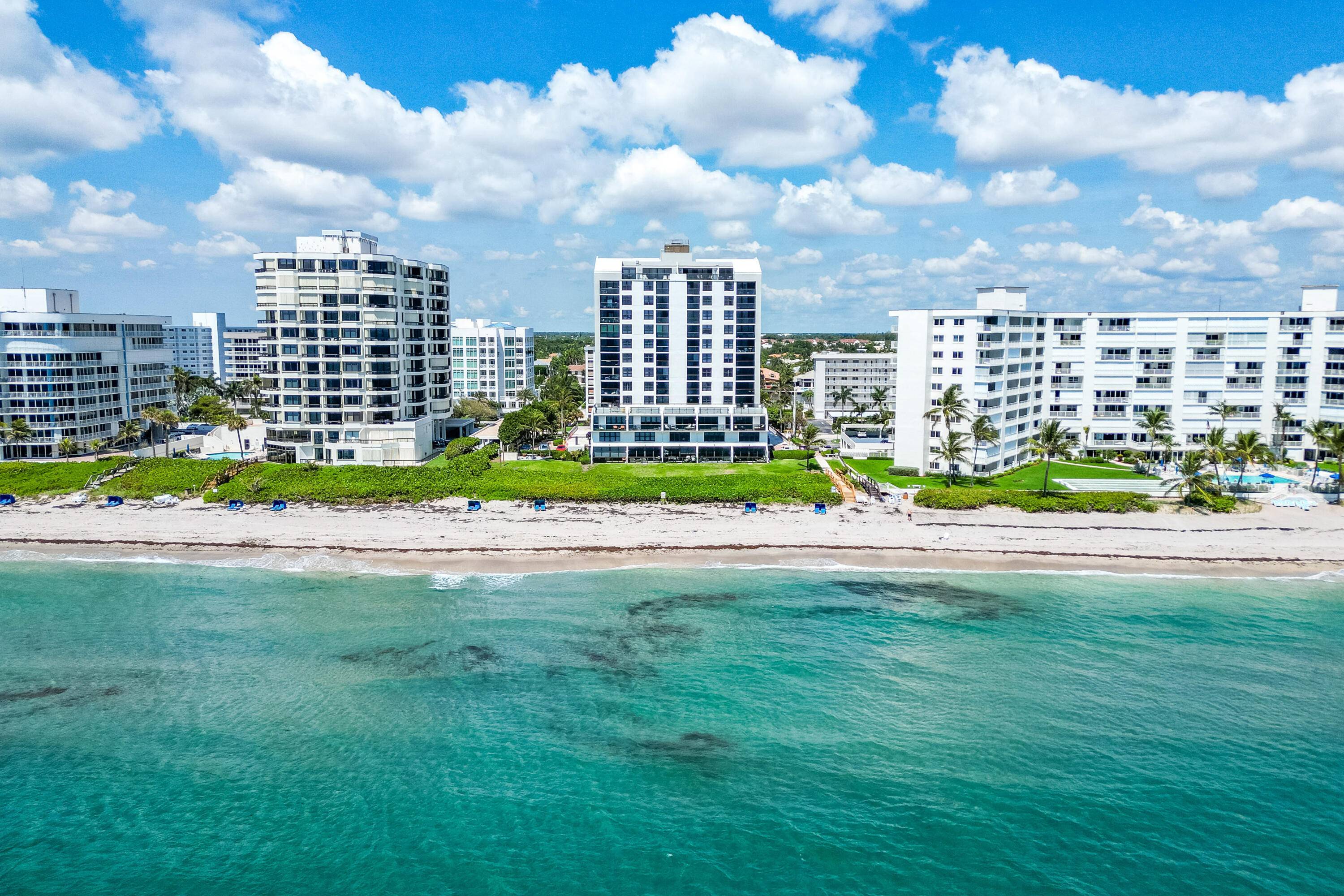 Experience the ultimate in oceanfront living in this extraordinary two story penthouse in Highland Beach with panoramic ocean views from every main room.