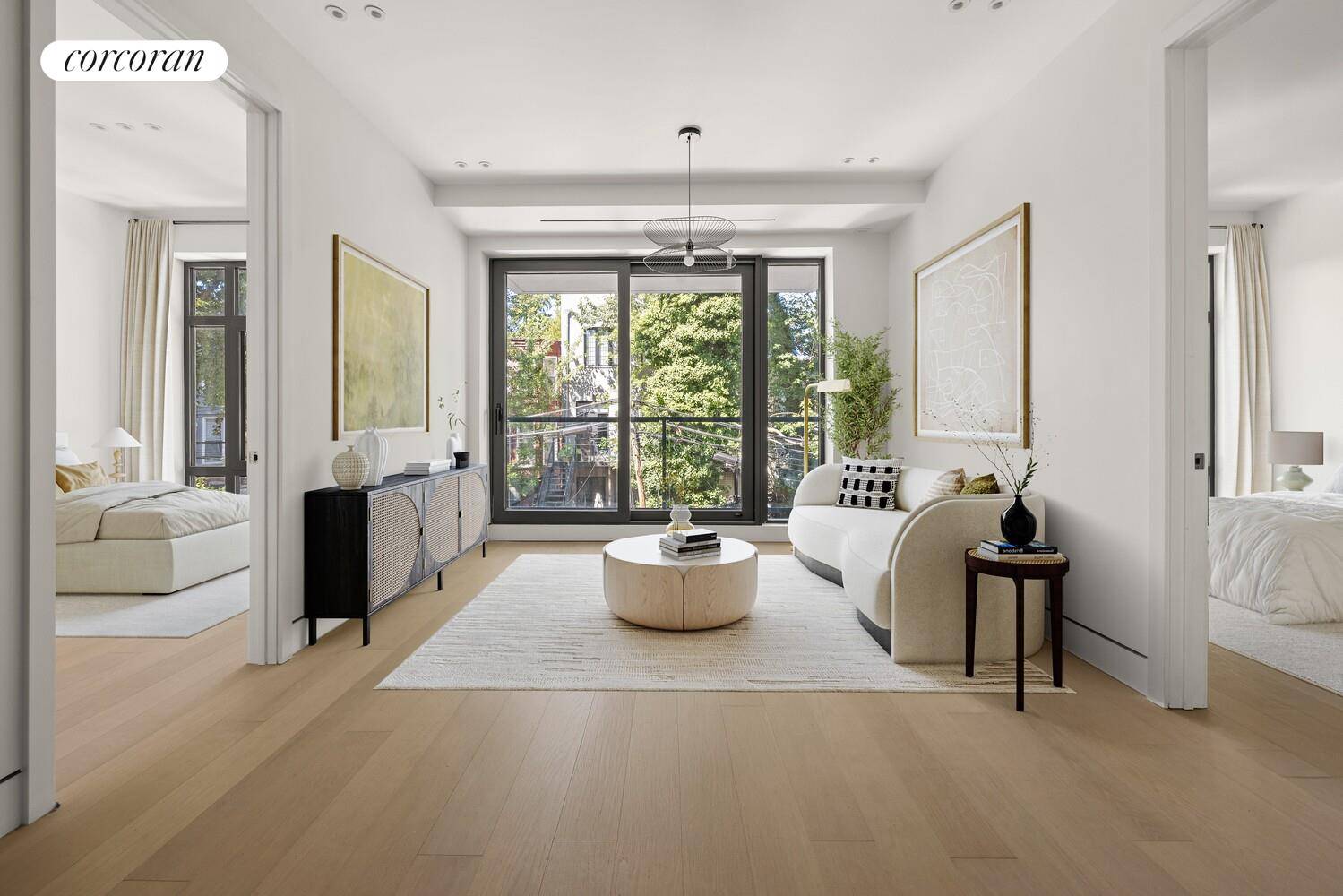 Welcome to unit 2F at 259 Halsey Street a thoughtfully designed 2 bedroom, 2 bath residence spanning 845 square feet, where modern elegance meets everyday comfort.