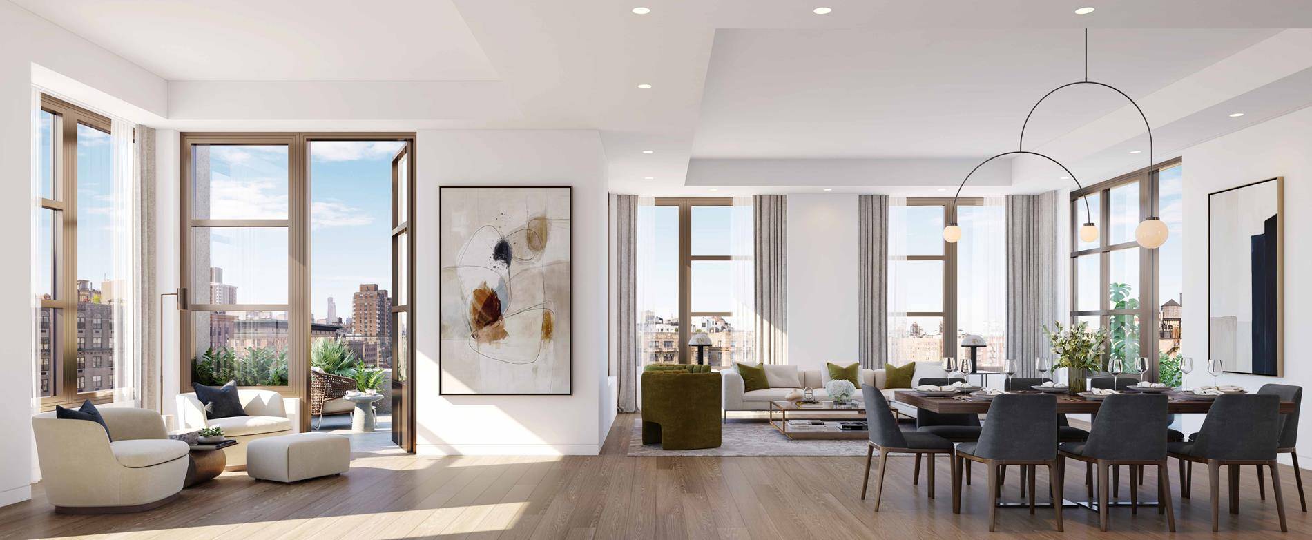 Enter this very special 2, 762 sf four bedroom with 458 sf of private terrace space !