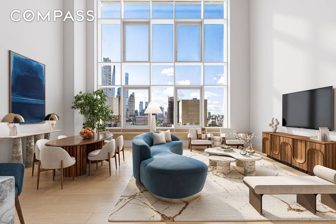 Corner 2 bedroom w soaring ceilings This sprawling, 1860 sqft residence features voluminous 19 ceilings and frames panoramic views of the Manhattan skyline to the North and West through floor ...