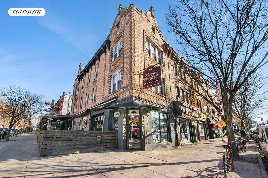 Prime corner property in the heart of Bay Ridge featuring a 1 story commercial storefront with two 3 4 bedroom, 1 bath residential units above.