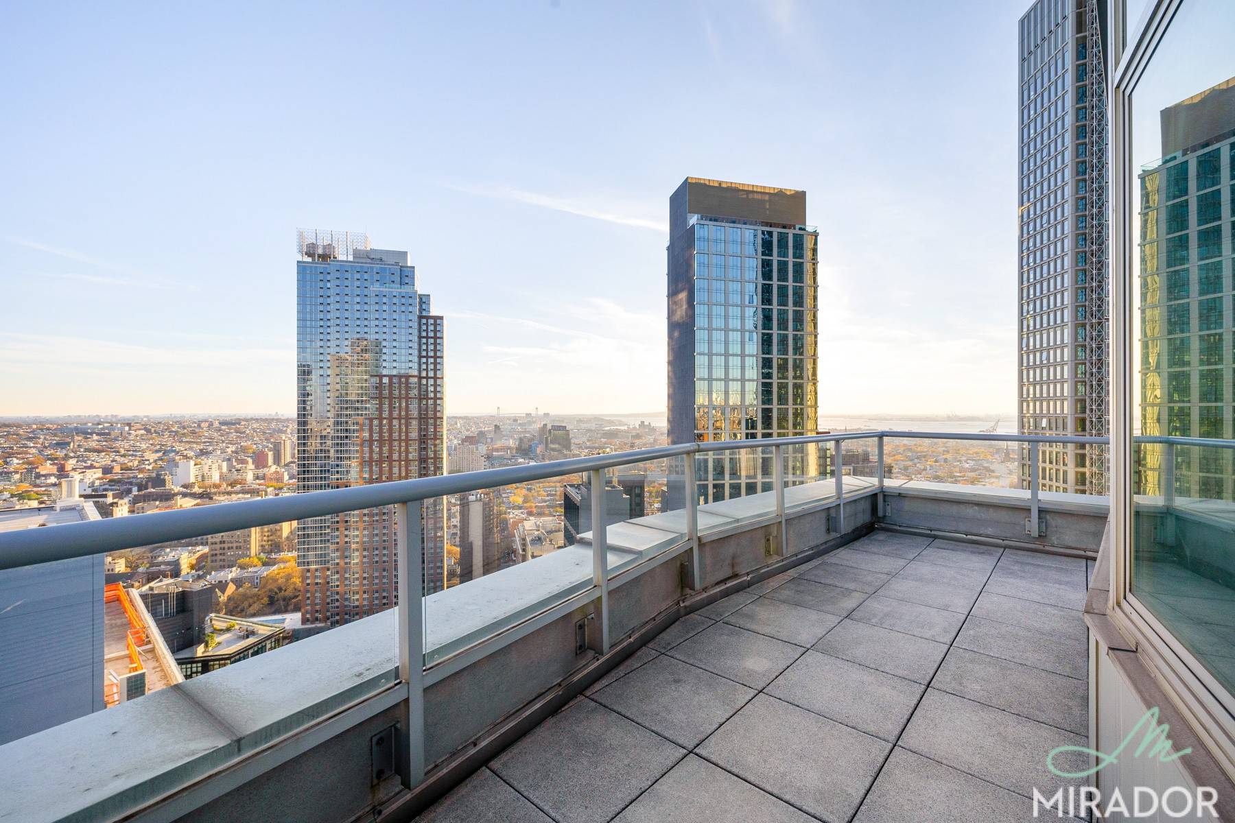 Gorgeous two bed, two bathroom penthouse with wraparound terrace and incredible sweeping views of downtown Brooklyn now available.