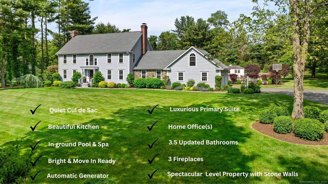 Experience the charm of this Connecticut Colonial on a tranquil cul de sac.