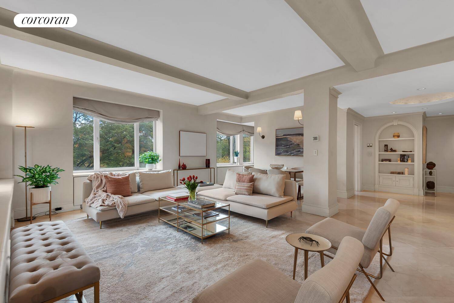 Apartment 6C at 930 Fifth Avenue is a sun filled and expansive two bedroom, two and a half bathroom corner home on the Park !