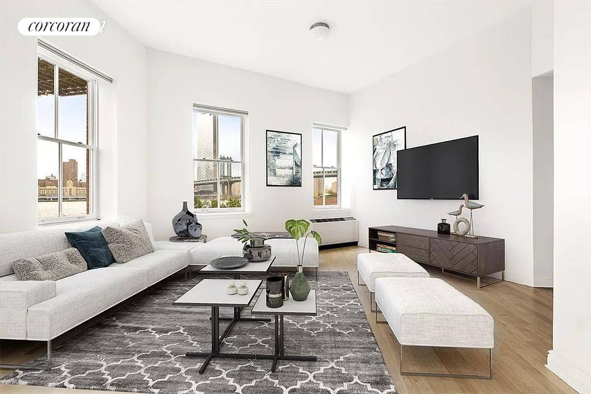 A rare opportunity to live in a home with magical landmarked views of the New York Harbor, the Brooklyn Bridge, and the Empire State Building.