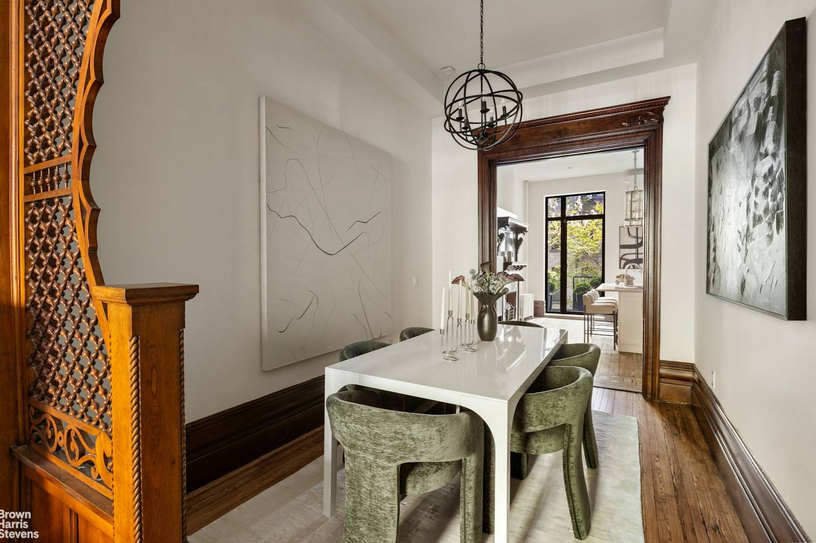 This grand and meticulously restored townhouse, located just north of Central Park and moments from Morningside Park, is perfectly tailored for elevated city living and effortless entertaining.