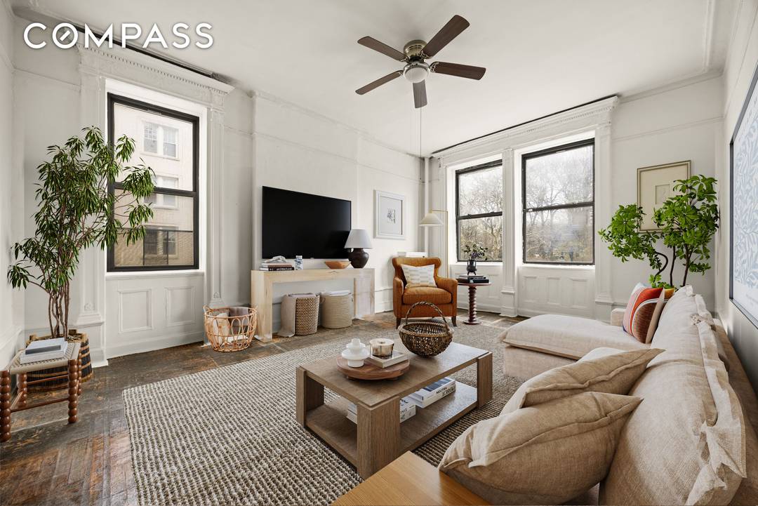 Sponsor Sale ! Unleash your creativity and design the home of your dreams in this sprawling and sunny, third floor legal 2 bedroom co op that easily becomes a 3 ...