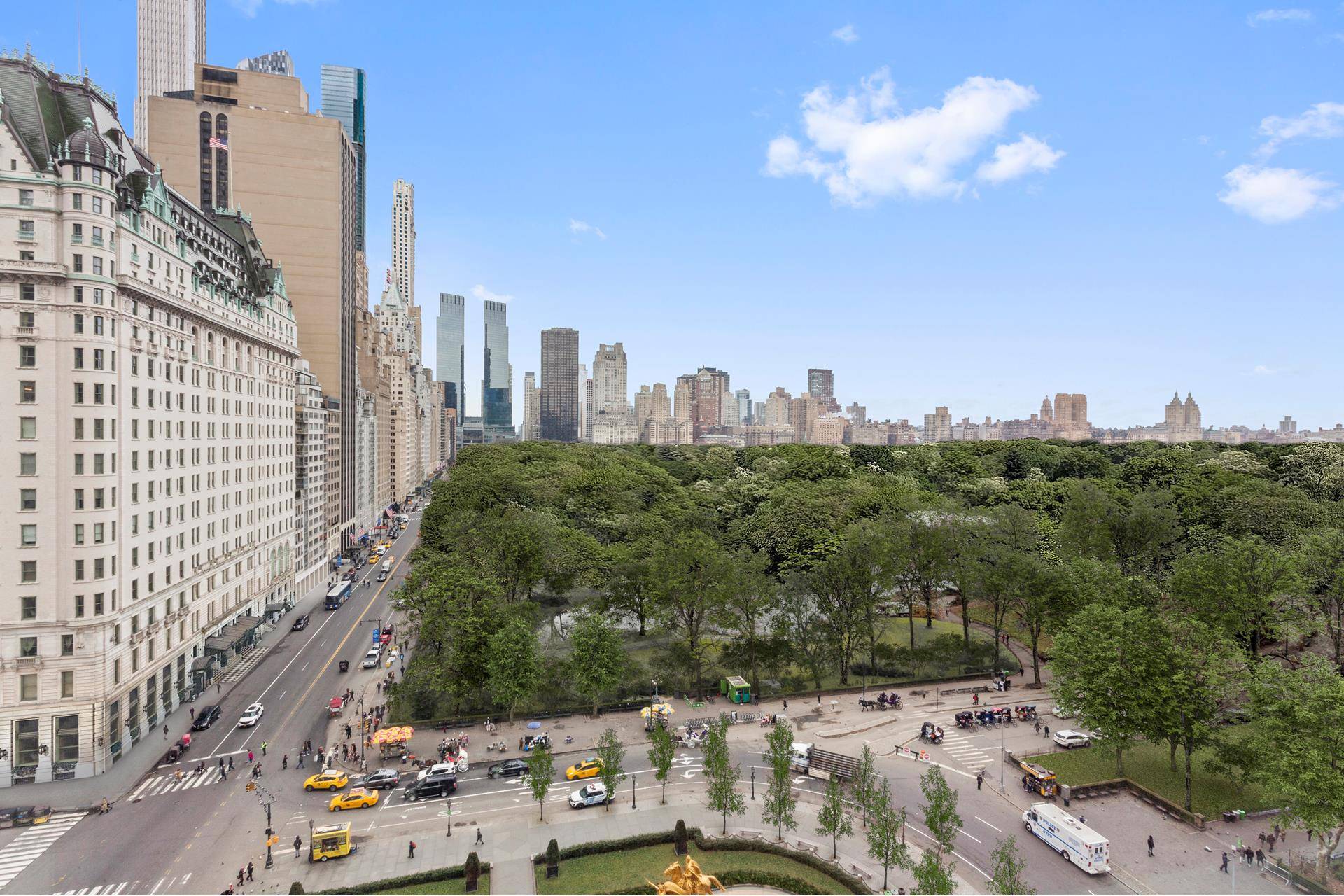 Spectacular 4 room 11th floor aerie in the legendary Sherry Netherland Hotel on Fifth Avenue boasting expansive vistas of the city skyline and Central Park.