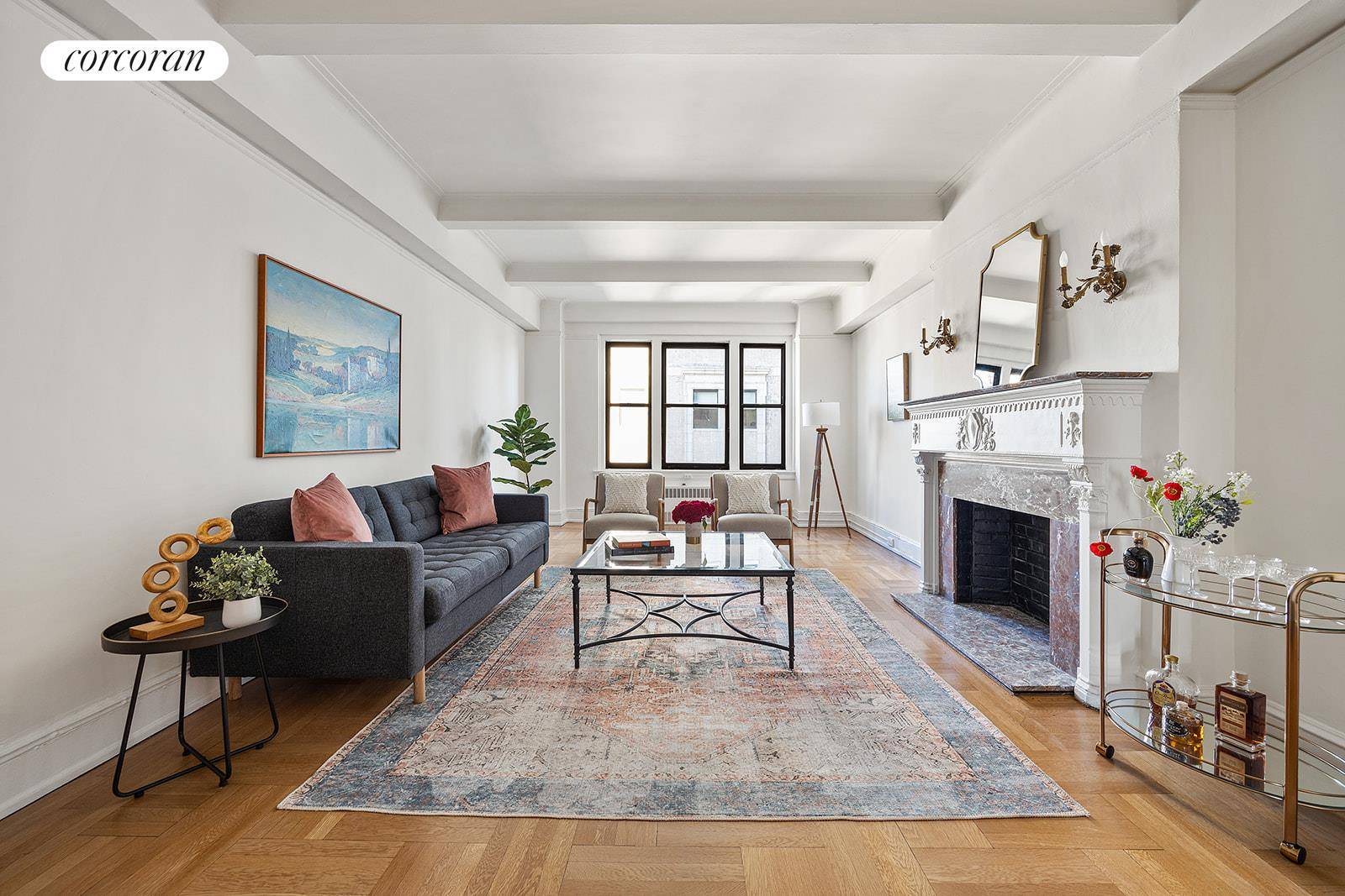 This elegant and graciously proportioned 3 bedroom, 3 bath residence is located in one of Park Slope's most coveted full service cooperatives, directly across from Prospect Park.