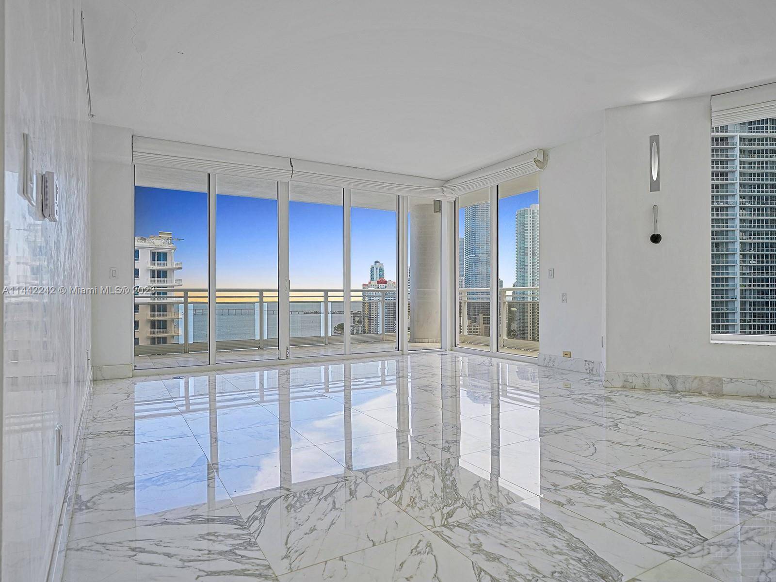 The best and most dramatic line in luxurious Carbonell on exclusive Brickell Key Island.