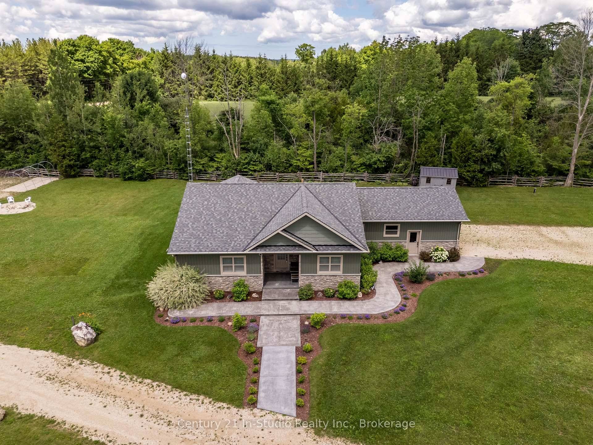 Located on a tranquil 2. 61 acre property just 10 minutes from Markdale, this custom built bungalow is move in ready and perfectly combines modern convenience, stylish design, and country ...