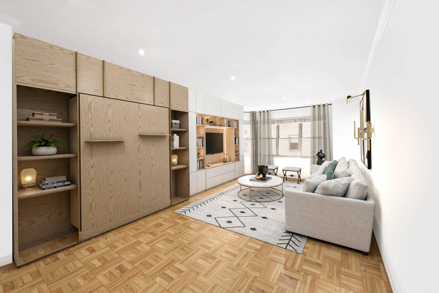 Welcome to Residence 15J a generously sized, beautifully renovated one bedroom with one and a half bathrooms, offering a perfect combination of comfort, function, and style.