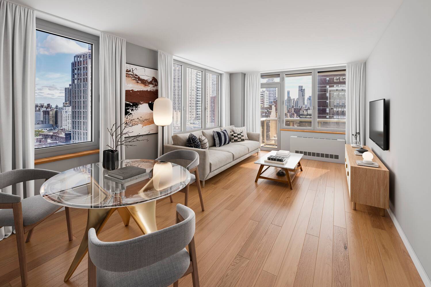 Welcome to apartment 14G, a beautiful corner unit at the highly coveted Monarch Condominium.