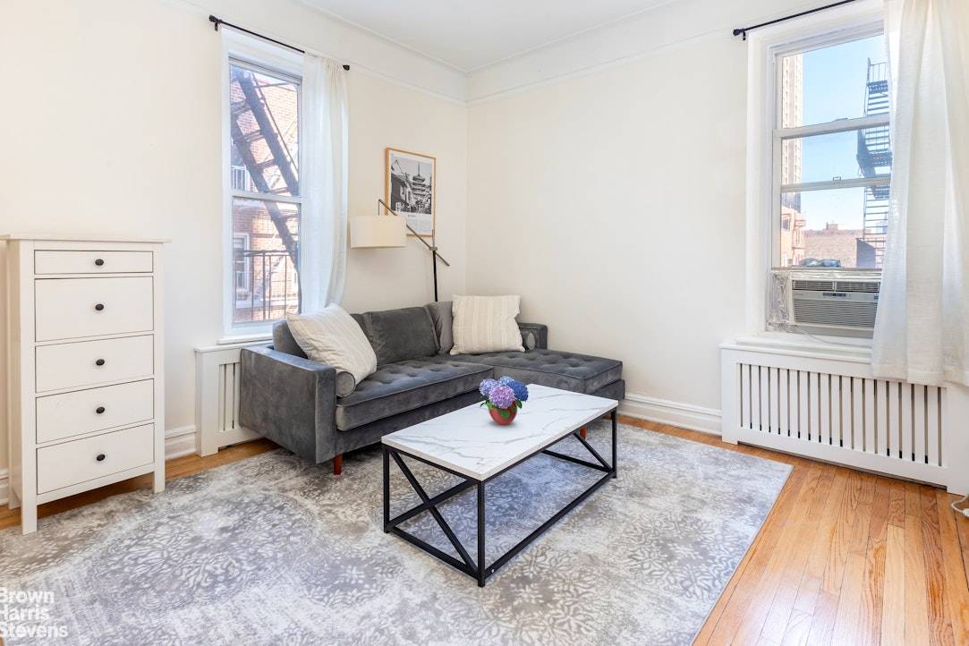 A sunny, high ceilinged, beautifully renovated studio apartment with elbow room on one of Brooklyn Heights' coveted fruit streets.