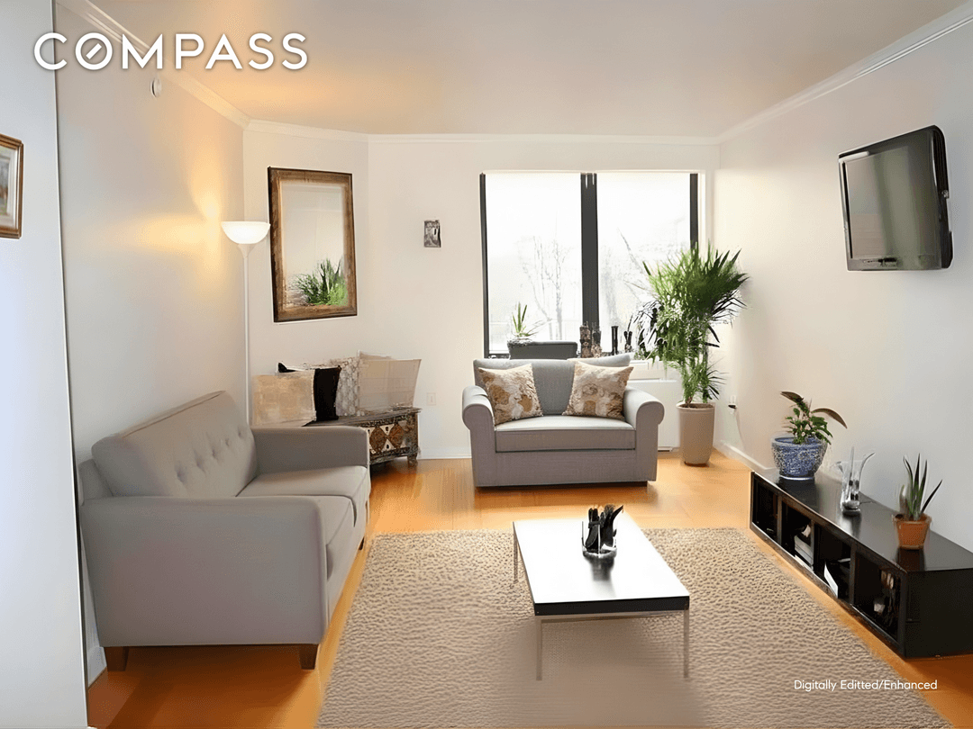 This full service condominium offers a 24 hour doorman and a bright, very spacious layout with oversized windows in every room.