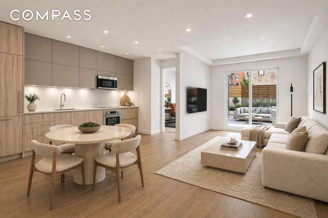 The crown jewel of this three bedroom, two bath residence is its super sized private patio of 877 square feet, an outdoor living room rare in city apartments.