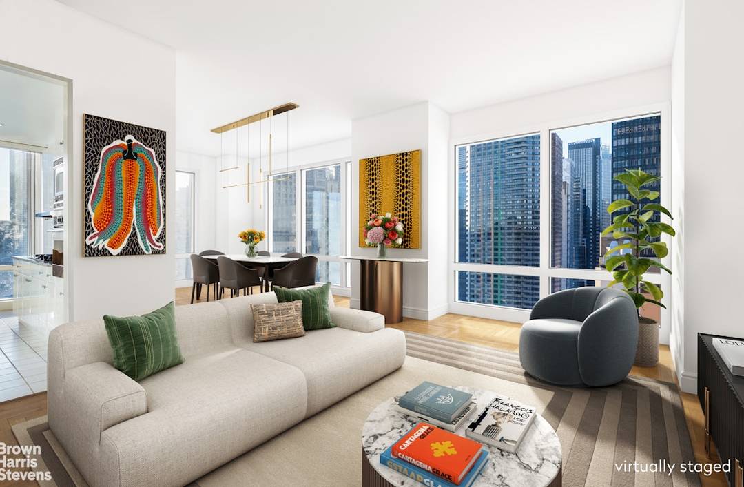 Priced below 1400 Sf this ultra spacious convertible three bedroom, two and half bath ; 1589 Sf, at the renowned United Nations Plaza, this E layout has all the features ...
