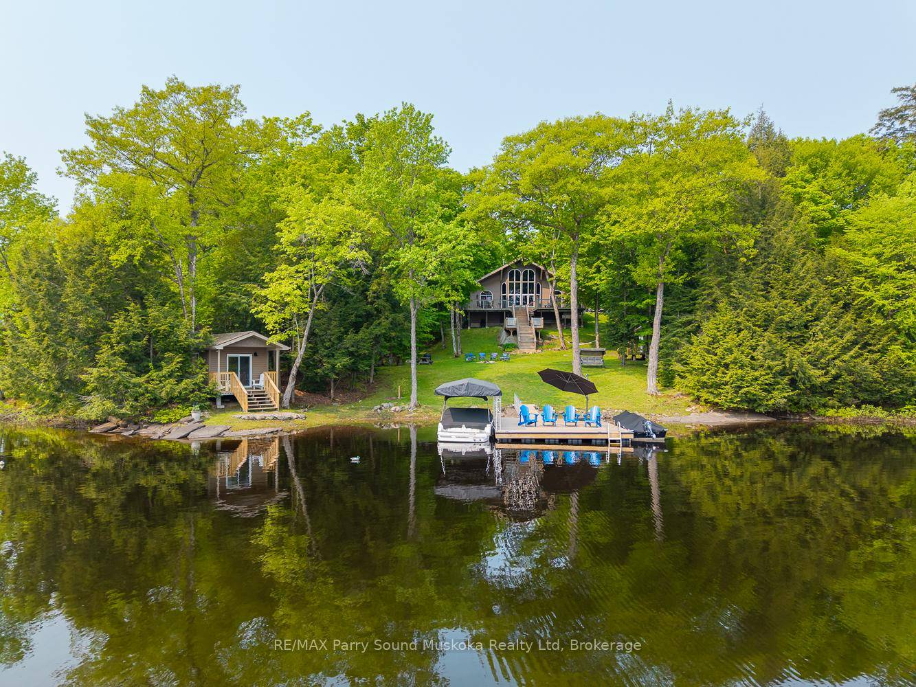Welcome to your executive escape on Whitestone Lake, 196 feet of shoreline in a quiet bay with big lake views and unbeatable privacy.