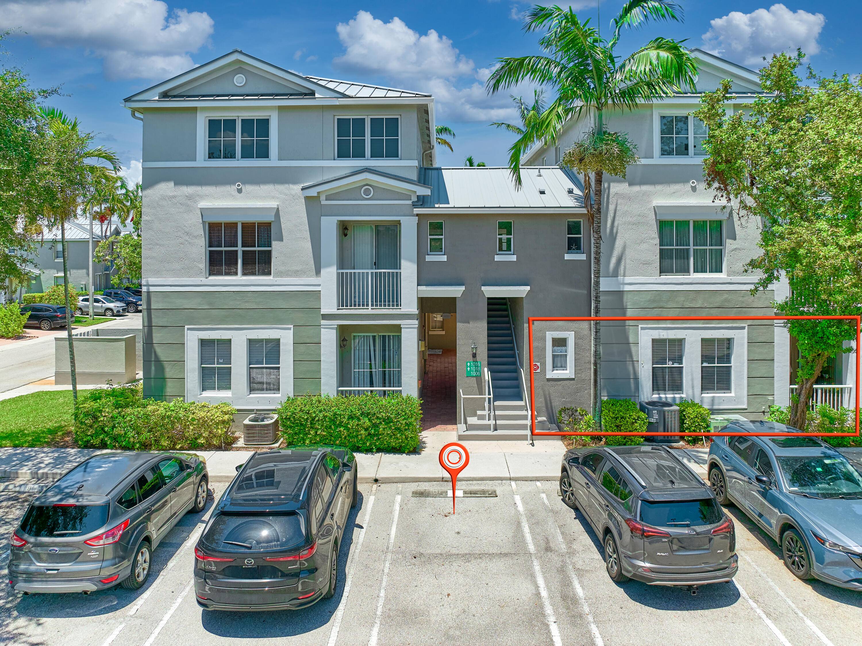 Wonderful location for someone who needs a large first floor 3 bedroom, 2 bath condo with rare 2 assigned parking spaces, one directly in front and guest parking.